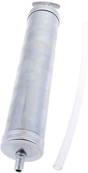 500cc Oil Suction Pump Fluid Transfer Hand Syringe - Metal Structure, Perfect for Motor Vehicles and Motor Bikes - Silver