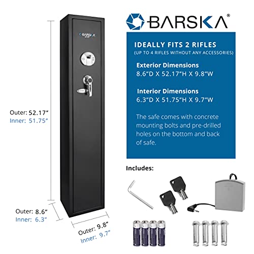 Barska Quick And Easy Access Biometric Rifles, Firearms And Long Guns Safe For Home, Removable Shelf, Optional Silent Mode, 1.83 Cubic Ft #TOP4