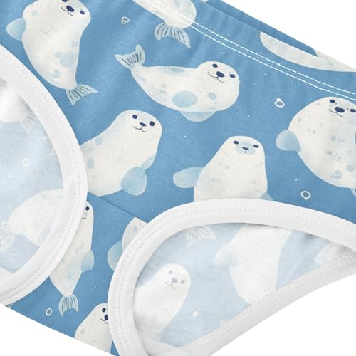 Wusikd Cute Seals Girls' Underwear Cotton Girls Briefs Soft Toddler Underwear 2T4