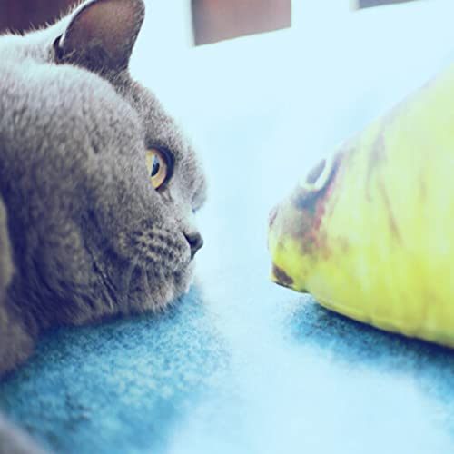 Brinquedos de erva-dos-gatos simulação pelúcia forma peixe boneca realista interativo suprimentos pa