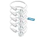 Maximm Cable 1 Foot 360° Rotating Flat Plug Extension Cord/Wire, 3 Prong Grounded Wire 16 Awg Power Cord - 5 Pack - White