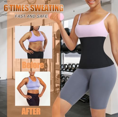 Hitele Sauna Suit Waist Training Belt, Fat Loss Slimming Belt for Women (S/M-Small/L/XL-Large) Black