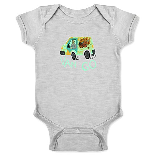 Funny Infant Bodysuit Vincent Van Gogh Sunflowers for Baby Grey 6M