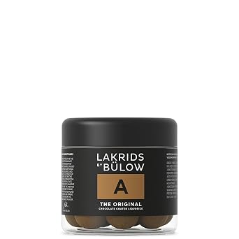 LAKRIDS BY BÜLOW - A - The Original - Danish Gourmet Liquorice Balls - Sweet Liquorice Core Wrapped in Milk Chocolate and Fine Liquorice Powder