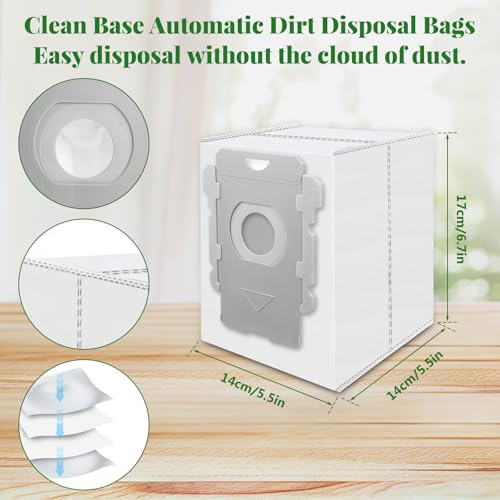 Image of Replacement Parts for iRobot Roomba i2 i3 i3+ i4 i4+ i6 i6+ i7 i7+ i8 i8+ /Plus E5 E6 E7, Robot Vacuum Accessories, 2 Set Roller Brush 8 Filters 8 Side Brushes 8 Vacuum Bags