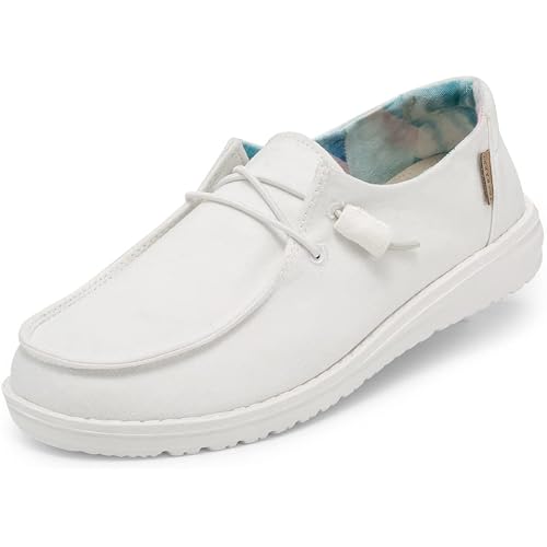 HEYDUDE Women's Wendy Chambray | Women's Shoes | Women's Lace Up Loafers | Comfortable & Light-Weight