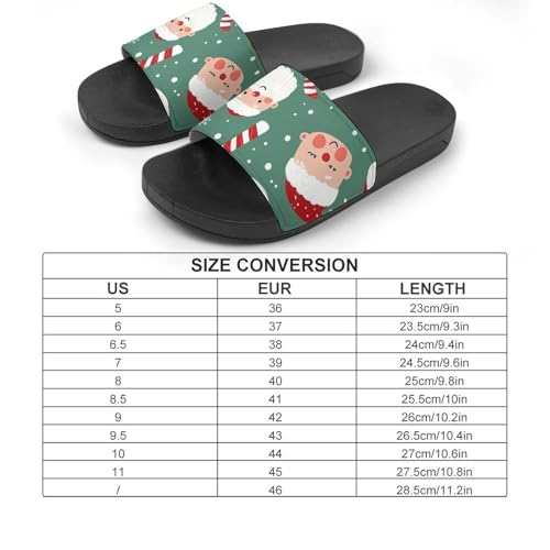 Cartoon Santa Faces Candy Men's Bathroom Slippers Shower Indoor Home Beach Outdoor Shoes for Women2