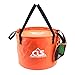 Outdoor Camping składane wiadro z podwójną warstwą, przenośne, składane, wiadro wędkarskie, do aktywności na świeżym powietrzu, w podróży, w ogrodzie, na wędrówki, wędkowanie, kemping, kolor pomarańczowy, 30 l