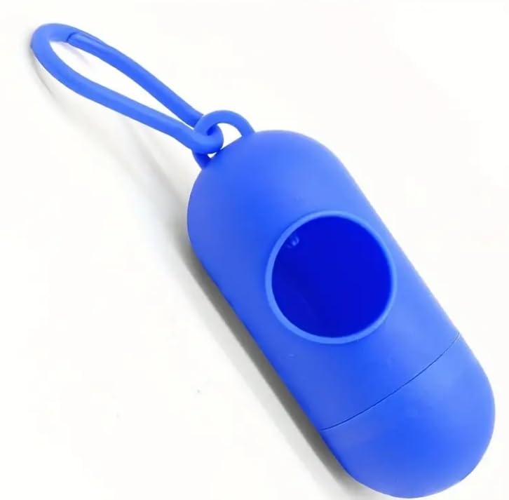 Pill Shaped Poop Bags Dispenser Garbage Holder Dispenser Pet Supplies For Dogs Collars And Leashes Blue