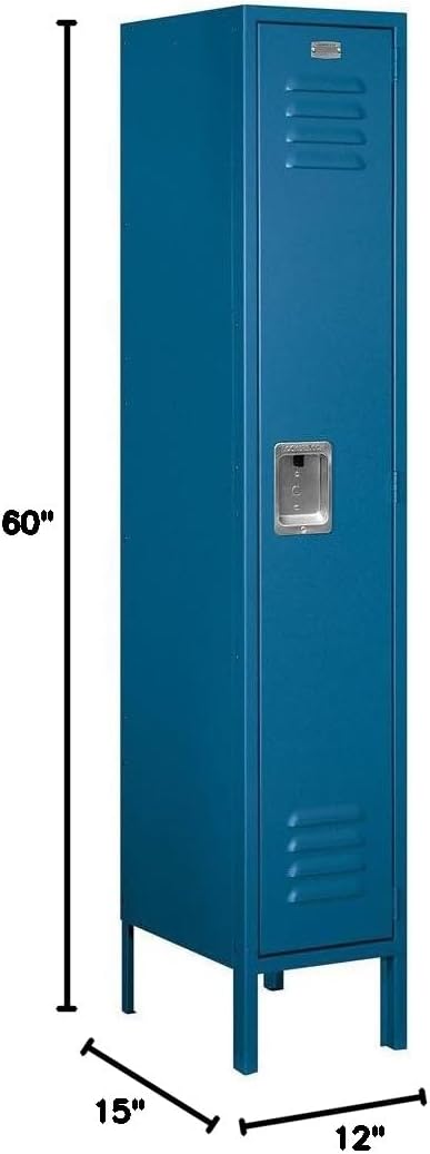 Salsbury Industries 61155BL-U Single Tier 12-Inch Wide 5-Feet High 15-Inch Deep Unassembled Standard Metal Locker, Blue