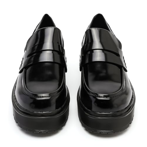 Image of MEMON Womens Vintage Oxford Shoes,Casual Low Heel Loafers for Women,Round Toe Chunky Black Platform Oxford Shoes for Women,Comfort Dress Shoes