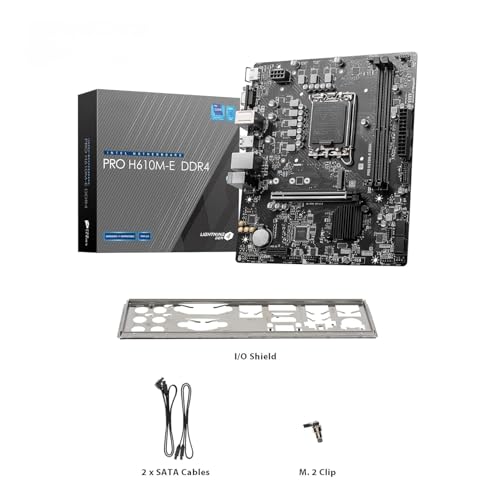 Image of PRO H610M-E DDR4 Micro-ATX Motherboard for Intel LGA1700 (14th /13th /12th Gen Core), 2X DDR4 3200MHz DIMM, PCIe 4.0 x16, M.2 Gen3 Slot, USB 3.2 Gen1, 1G LAN, HDMI & VGA