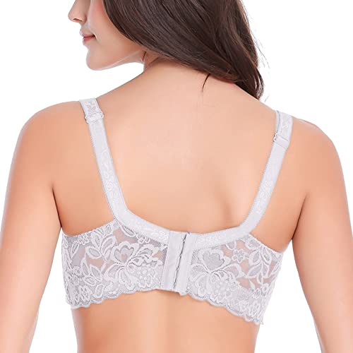 Sous-vêtements d'exception en dentelle froncée bleu 44C avec bonnets préformés - 3