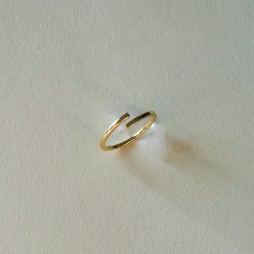 14K Yellow Gold Women's Open Twist Eternity Band | Pavé Wrap Ring Coil Ring3