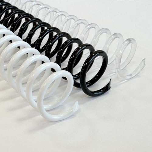 DHP - Spirale aus Kunststoff 5:1, 10 mm, A4, Minipack, Sortiment, Box 25, transparent, Schwarz und Weiß