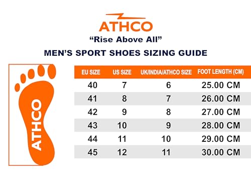 Image of ATHCO Mens Akron Running Shoe's for Man Comfortable Men's Sports Shoe's with Memory Foam Cushioned Insole Sports Shoes for Men Running Walking Lightweight Gym Shoe for Men Comfortable Stylish & Casual Walking Shoe for Man Anti Slip Gym Footwear