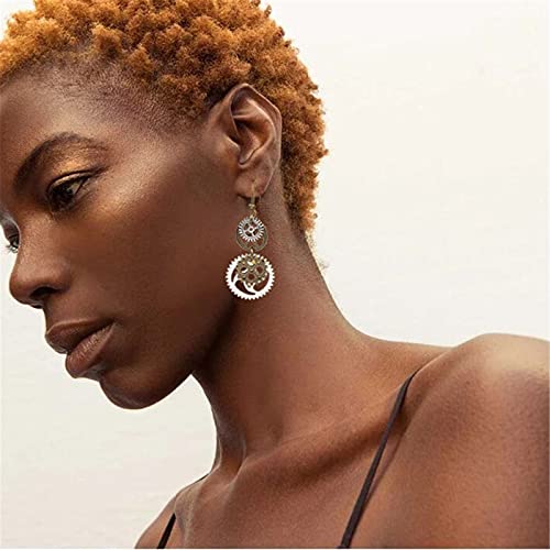 ONLYJUMP Vintage Steam Gear Earrings for Women Personalized Retro Antique Bronze Steampunk Gear Pendant Dangle Drop Earrings Jewelry (Steam Gear)3