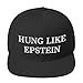 Hung Like Eptstein Hat (Embroidered Wool Blend Snapback Cap) Funny Conspiracy Theory Gag Gift Green Camo