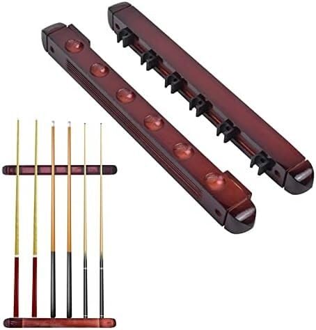 Support mural queues de billard accessoire bois rouge pour rangement salle de jeux