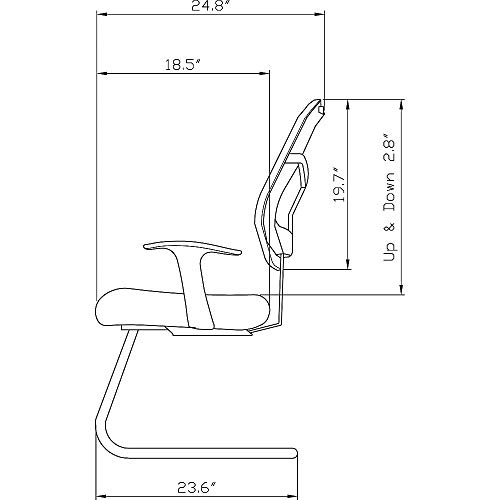 Lorell Guest Chair, Mesh Fabric, 27" X27-1/2 X41, Black #TOP3