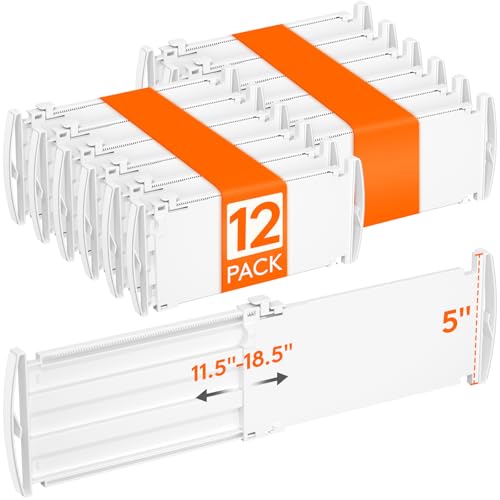 Lifewit Adjustable Drawer Dividers, 5" High 11.5-18.5" Long, 12 Pack by Lifewit - Used condition - CA$48.94