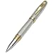 Xezo Solid 925 Sterling Silver Serialized Fine Rollerball Pen, 18K Gold Plated with Screw-On Cap. Swarovski Crystals Band (Maestro 925 Sterling Silver R-G)