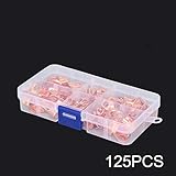 Davitu 125pcs Copper Battery Cable Connector Terminal Open Lugs Wire Terminals Davitu OT 5A 10A 20A 30A 40A - (Color: With Box)