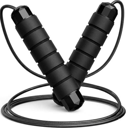 Corda de Pular Profissional Cabo de Aço Ajustável para HIIT e Crossfit (Preto)