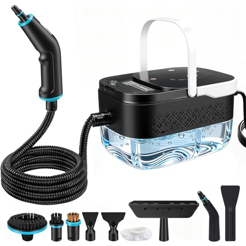 Image of Steam Cleaner, Handheld Steamer for Cleaning with 17pcs Accessories, 3 Level Adjustable, 15s Heat Up, 2500W High Pressure Portable Steam Clean for Home, for Tile, Dirt, Grout, Grease, Car Detailing