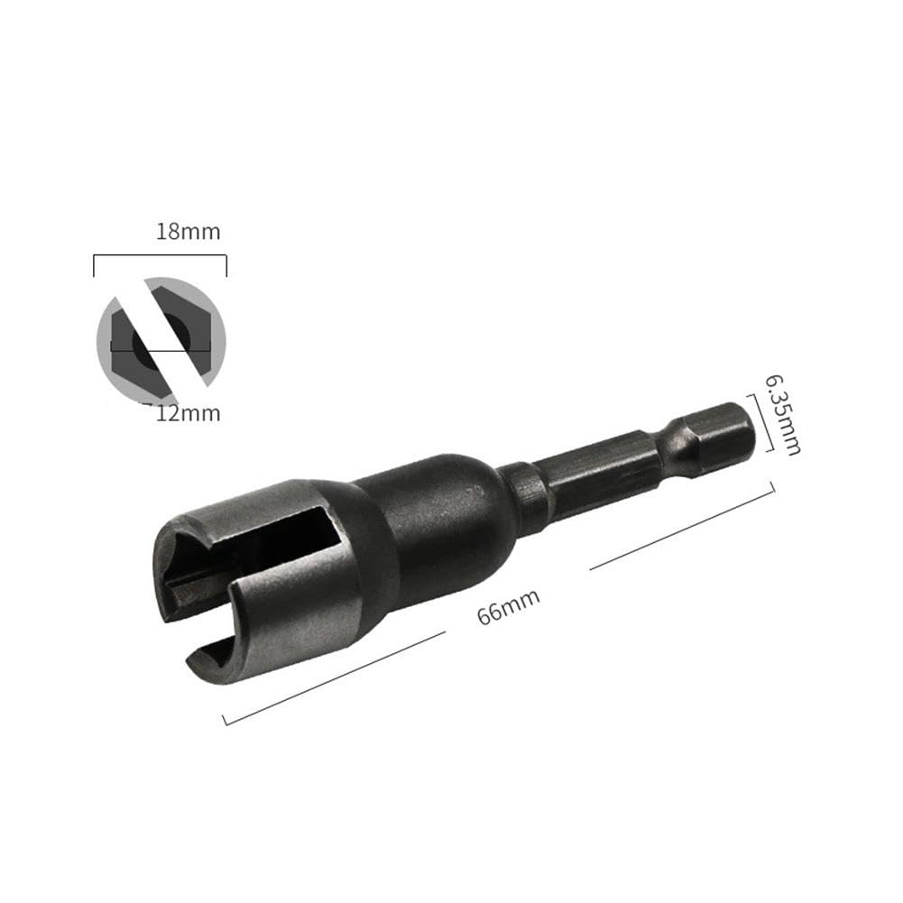Wing Nut Driver, Power Wing Nut Drill Bit Socket Tool with 1/4 Quick Connect Hex Shank, for Panel Win-g Nuts, Screws Eye, C Hook Bolt, Q-Hanger, Wire Twisting (Black)