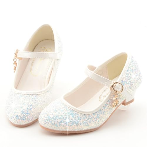 Toddler Little Girls Dress Mary Jane Pumps Glitter Low Heels Party Wedding Princess Shoes4