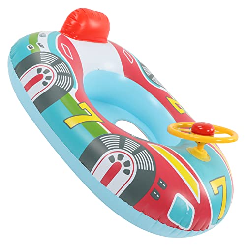 Iate de piscina flutuante, iate flutuante infantil com roda à prova d'água para o verão Fundo Azul