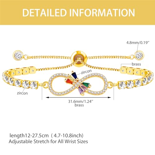 Image of Eternal Shape Butterfly 18k Gold Plated Braided Beaded Bracelets with Zirconia Loyal Heart Bracelet for Women Mom Grandma Sister Best Friends | Mother's Day Birthday Party Christmas Gift YA4729