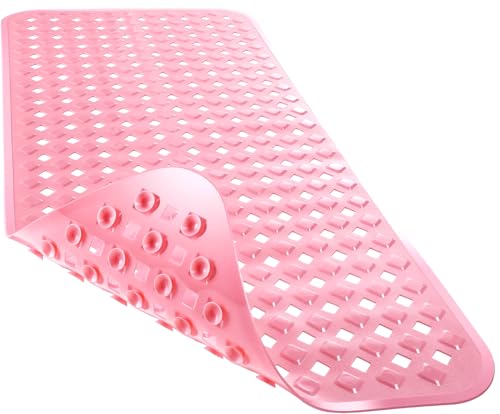 Image of Door mat Bathroom mats Anti Slip for Entrance Floor Foot Skid Bathtub Bath Shower Suction Cups (Pink 70x40cm)
