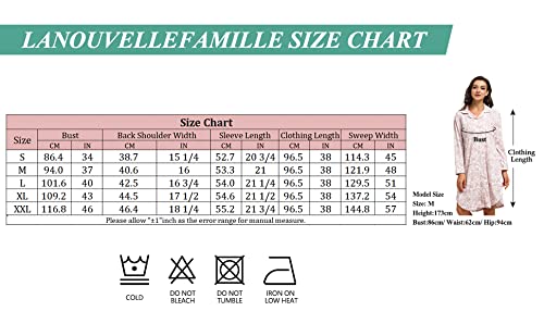 La Nouvelle Famille Button Up Nightgowns For Women Long Sleeve Nightgown Nightshirts Boyfriend Sleepshirt Warm Women’s Sleepwear (Brown, Small) #TOP6