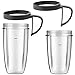 SPARES2GO Brocca + manici compatibili con NutriBullet 600W 900W Juicer Blender (700ml + 1L)