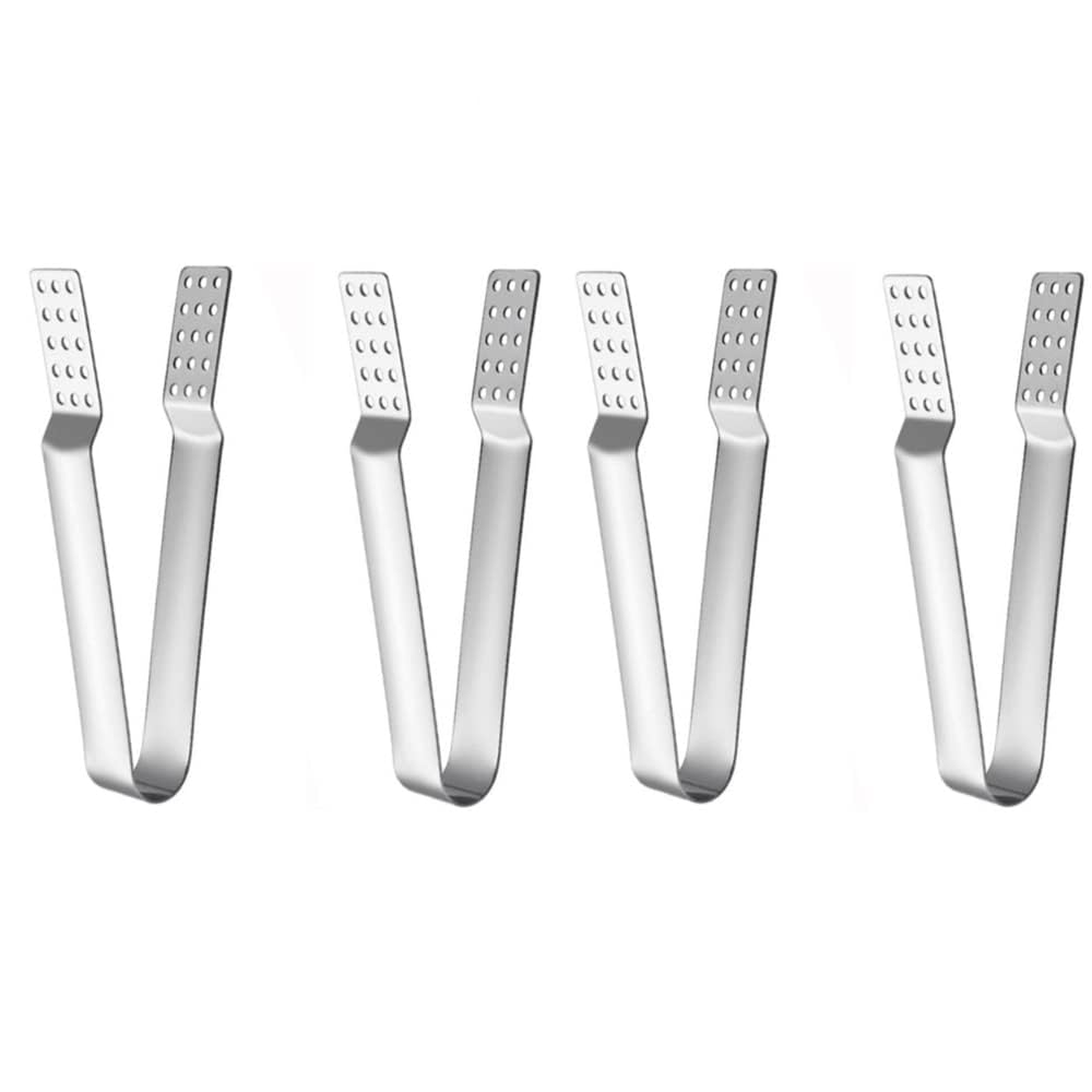 4 Pcs Stainless Steel Tea Bag Squeezer Tongs Tea Infuser Clips Food Clamp Tong Multi-Function Tea Bag Tong Squeezer Mini Food Tong for Home