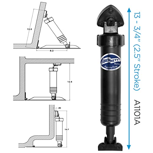 Bennett Trim Tabs Actuator Assembly 13.75\" Closed Length (A1101A) - Thumbnail 3