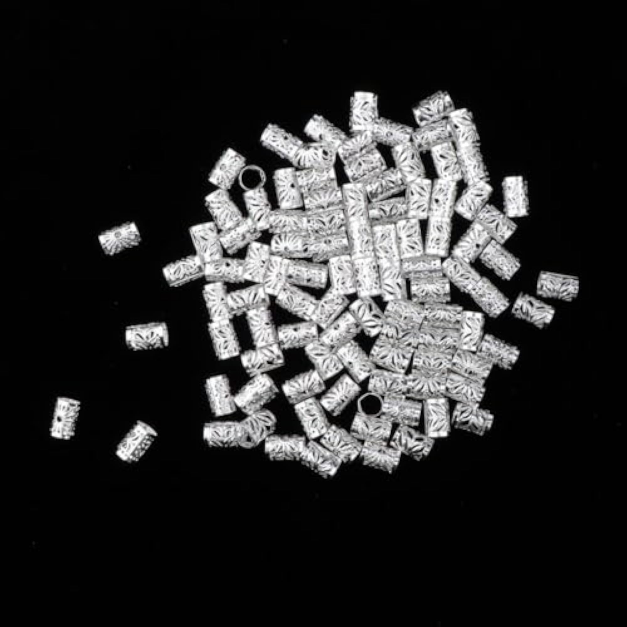 4x100pcs Aluminum Dreadlock Beads Cuff for DIY Hairstyle