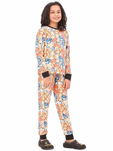 Image of Ninos Dreams Cotton Girls Full Sleeves Coord Set ! Night Suit for Girls ! Tshirt with Jogger Set