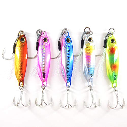momolures Metal Jig Sea Fishing Lure for Bass Sgombro Cod Wrasse Cast & Slow type assort set (Cast - Assort 01)