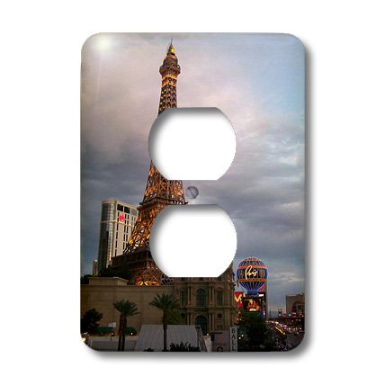 Tour Eiffel Las Vegas prise murale multicolore cache interrupteur double - 4
