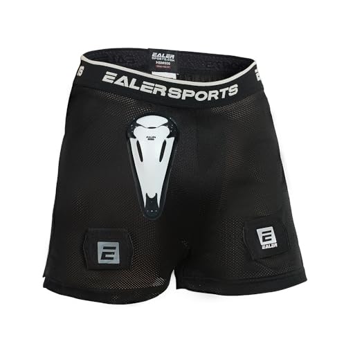 EALER HSM500 メンズ スナッグホッケーショーツサポーター、コアメッシュジョックホッケーショーツ ジョックパンツ BioFlexカップ付き, 男の子(Boys) , Smallの画像