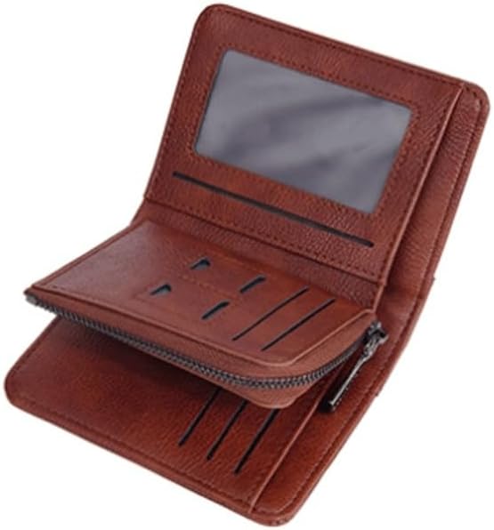 VIDI Men's Wallet Multi-card Slot Zipper Coin Purse Pu Short
