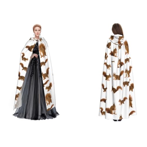 Cape capuche écureuil adulte costume halloween déguisement noël