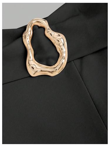 Floerns Women's Metal High Waist Skirt Split Hem A Line Business Office Mini Skirts3