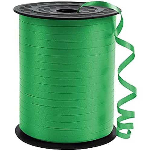 KMER LIFE Premium Green Curling Ribbon, 1/5" Wide x 500 Yards Christmas Curling Ribbons for Gift Wrapping, Party Decoration, Balloon String, Ribbons for Florist Flower (1 Roll)