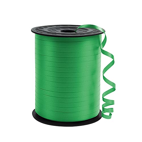 KMER LIFE Premium Green Curling Ribbon, 1/5" Wide x 500 Yards Christmas Curling Ribbons for Gift Wrapping, Party Decoration, Balloon String, Ribbons for Florist Flower (1 Roll)