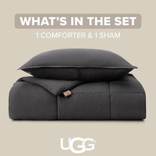 UGG Leonora Twin Comforter Set, Lightweight, 2-Piece, Charcoal Grey - image 4
