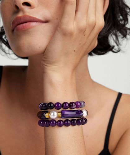 Tube Bangle Bracelets for Women Men 10MM Natural Crystal Healing Bracelet Inspirational Gifts for Women Men2